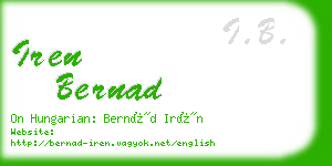 iren bernad business card